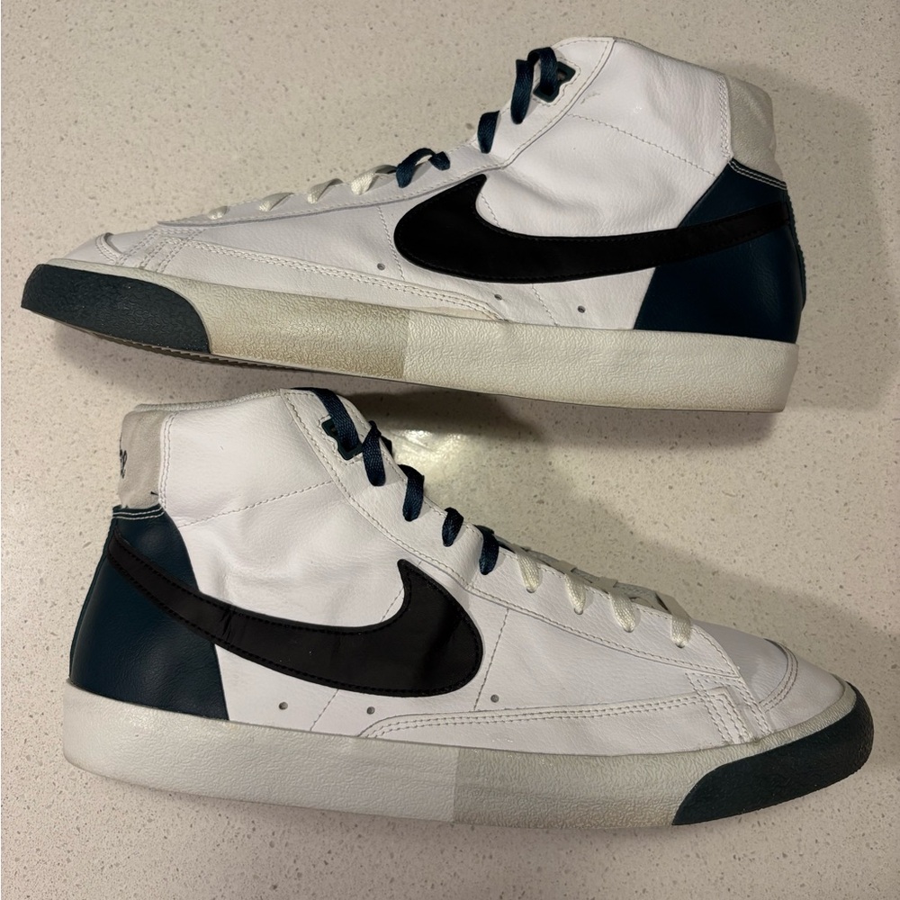 Nike White and Black High-Top Sneakers